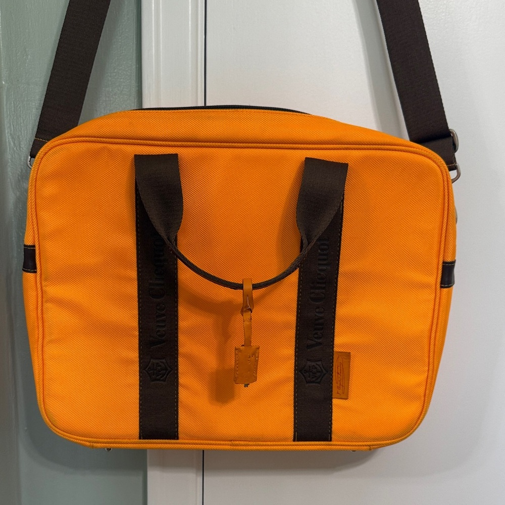 Bright Orange Laptop/Messenger Bag with Dark Brown Accents